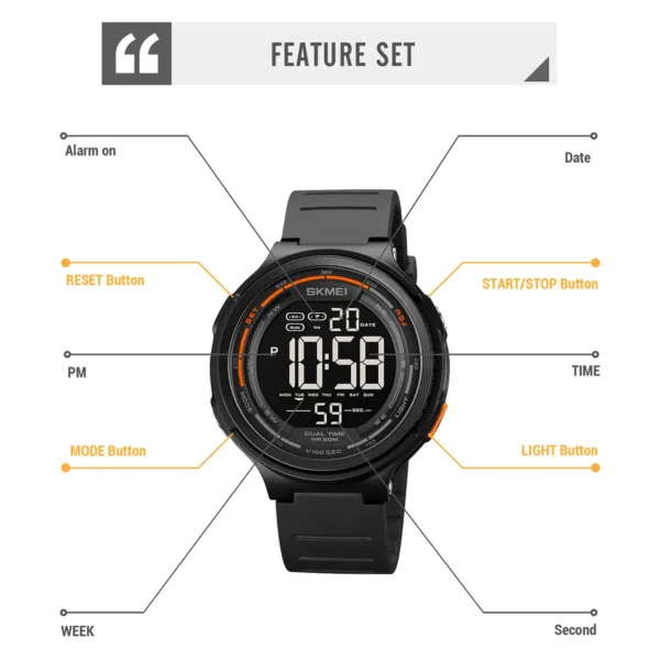 Men's Waterproof Digital Sports Wristwatch - Image 5