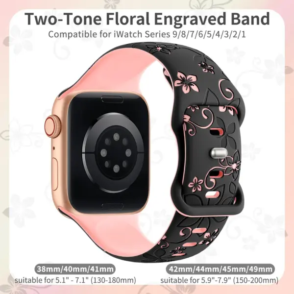 Engraved Silicone Strap for Apple Watch 38-49mm - Image 2