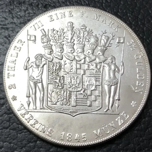 Replica 1845 Germany Silver Plated 2 Thaler Coin - Image 3