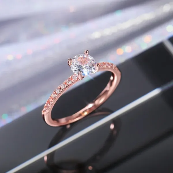 Brilliant Cubic Zirconia Wedding Band Ring - Image 2