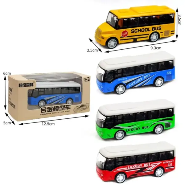 Alloy Pull Back Bus Model Toy for Kids - Image 4