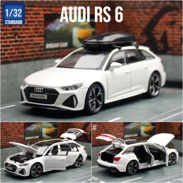 1/32 Audi RS6 Diecast Model Car with Lights - Image 7