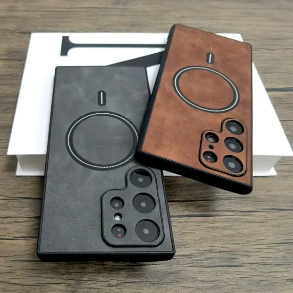 Vintage Leather Magnetic Case for Samsung Galaxy - Image 2