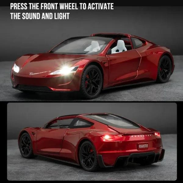 1:24 Scale Tesla Roadster Diecast Model Car - Image 3