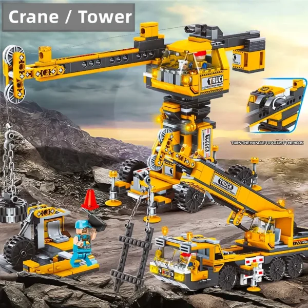 Engineering Building Blocks Excavator Toy Set