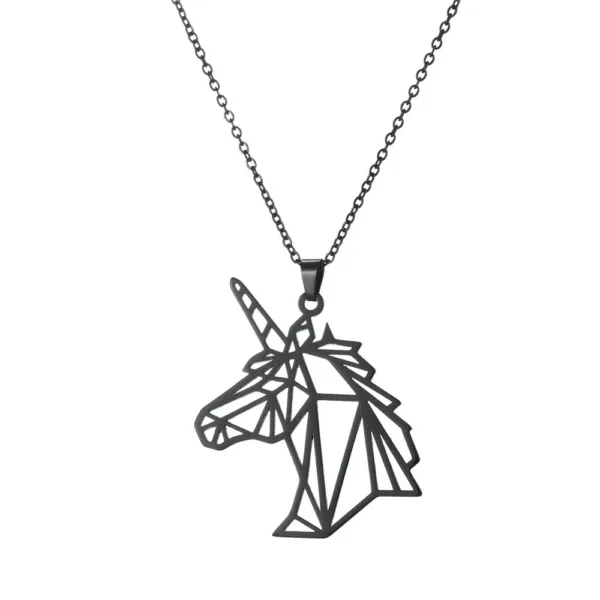 Unicorn Fox Crane Pendant Necklace for Women - Image 17