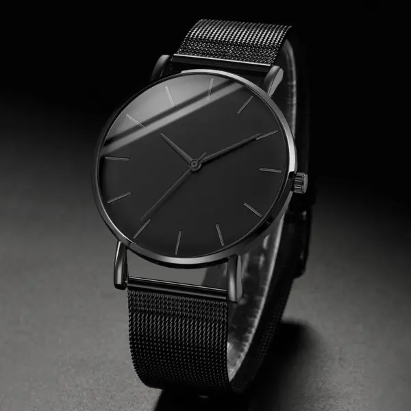 Ultra Thin Men's Quartz Watch with Steel Mesh