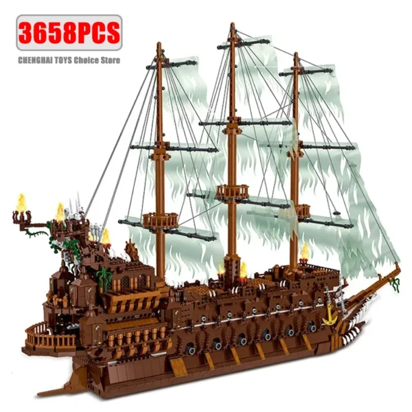 Flying Dutchman Pirate Ship Building Blocks Set