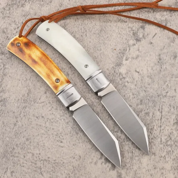 D2 Steel Cow Bone Folding Blade Knife - Image 2