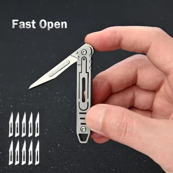 Titanium Alloy Folding Knife with 10 Blades - Image 3