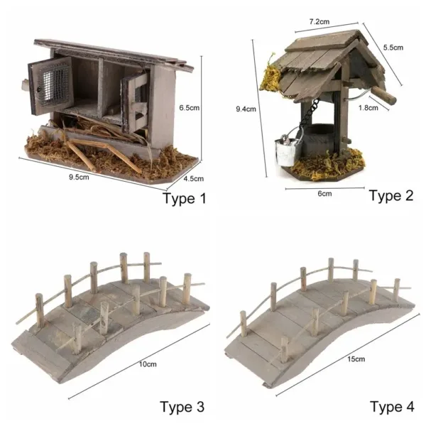 Miniature Wooden Arch Bridge Dollhouse Accessory - Image 6