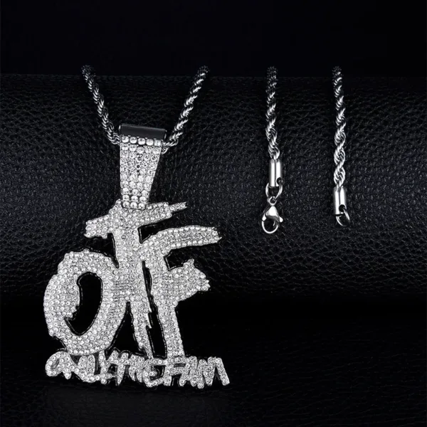 Iced Out Letter Pendant Necklace for Men - Image 30