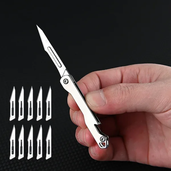 Folding Knife with 10 Stainless Steel Blades - Image 7