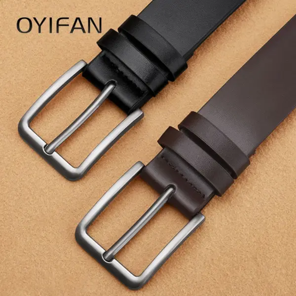 Men's Casual PU Leather Square Buckle Belt - Image 2