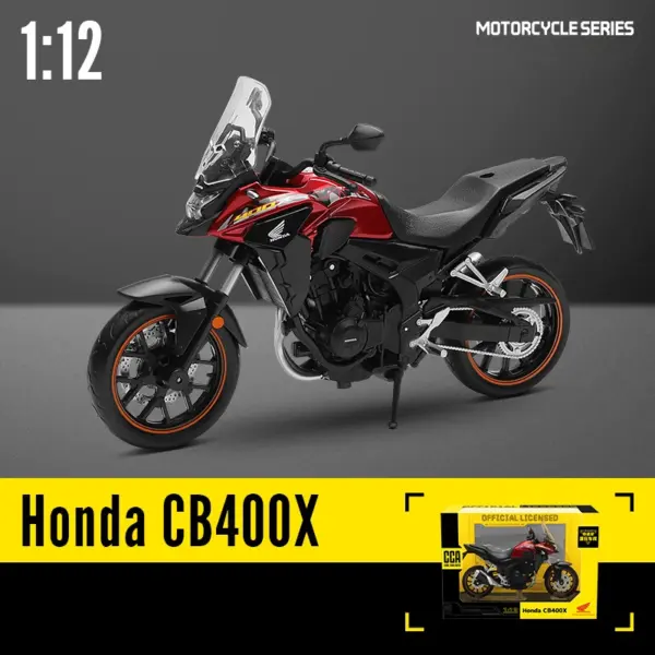 1:12 Scale Honda CB400X Diecast Motorcycle Model - Image 7