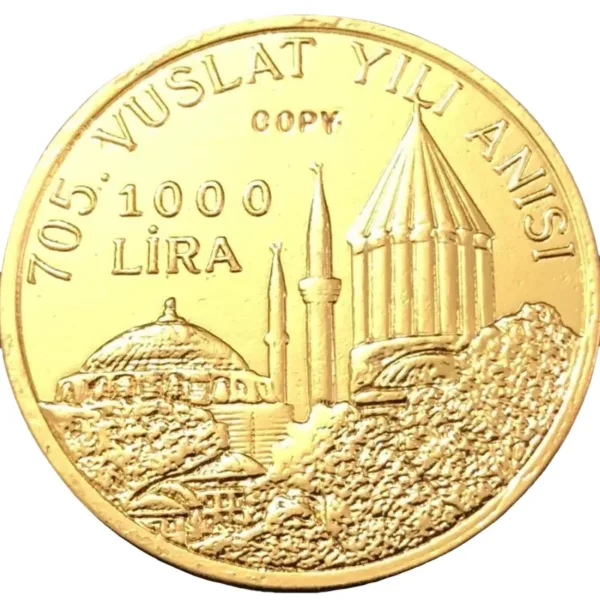 1978 Turkey 1000 Lira Replica Gold Coin