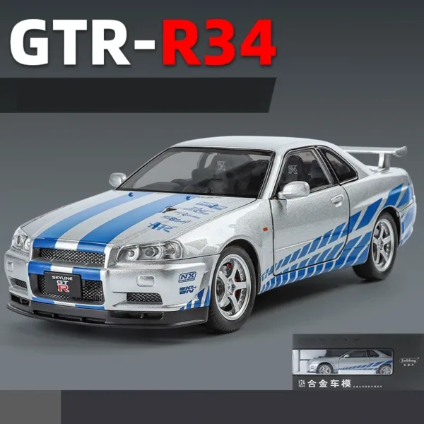 1/24 Nissan Skyline GTR R34 Diecast Model - Image 7