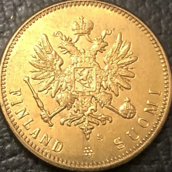 1913 Finland 20 Markkaa Gold Coin Replica - Image 2