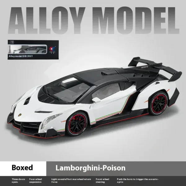 1:24 Lamborghini Poison Veneno Diecast Model - Image 9