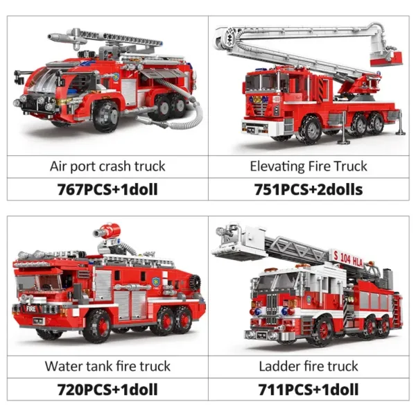 City Firefighter Rescue Vehicle Building Block Set - Image 2