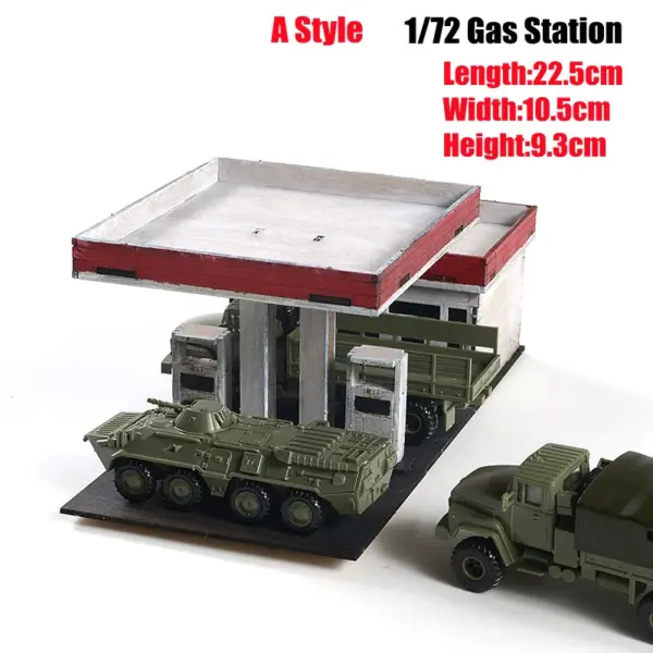 1/72 Wooden Gas Station Assembly Model Set - Image 2