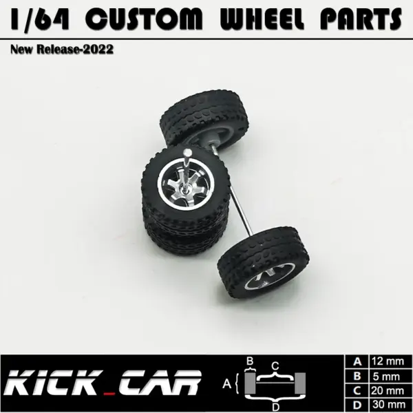 Diecast Car Wheels and Rubber Tires 1/64 - Image 3