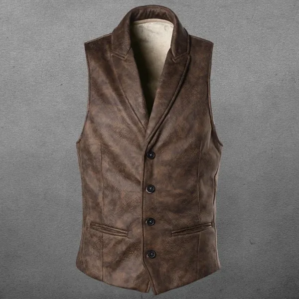 Men's Vintage Style Suede Vest for Fall - Image 4