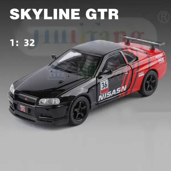 1:32 Scale SKYLINE GTR Diecast Pull Back Car - Image 8