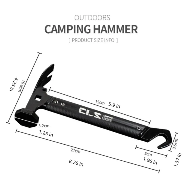 Mini Stainless Steel Camping Hammer Tool - Image 2