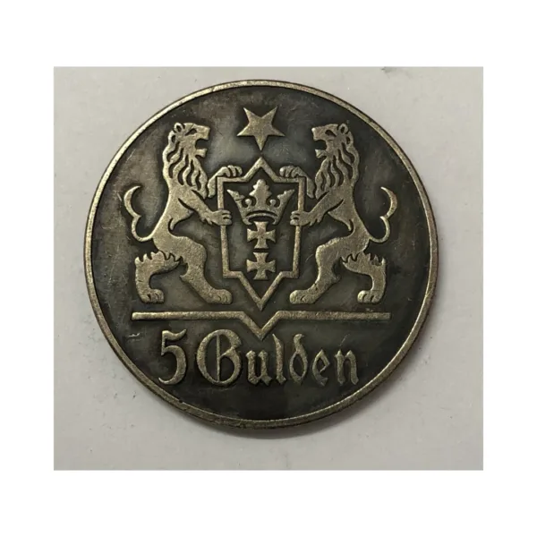 Danzig 1927 Antique Imitation 5 Gulden Coin - Image 2