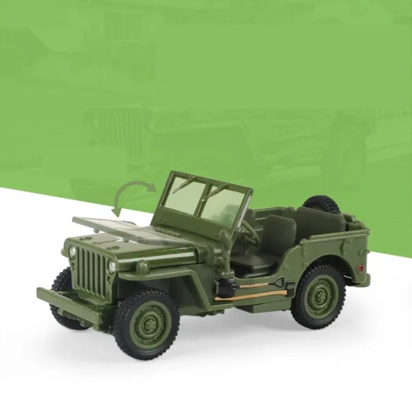 1/43 Scale Military Jeep Willys Diecast Model - Image 6