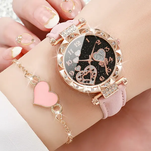 4PCS Women's Quartz Watch and Bracelet Set - Image 2