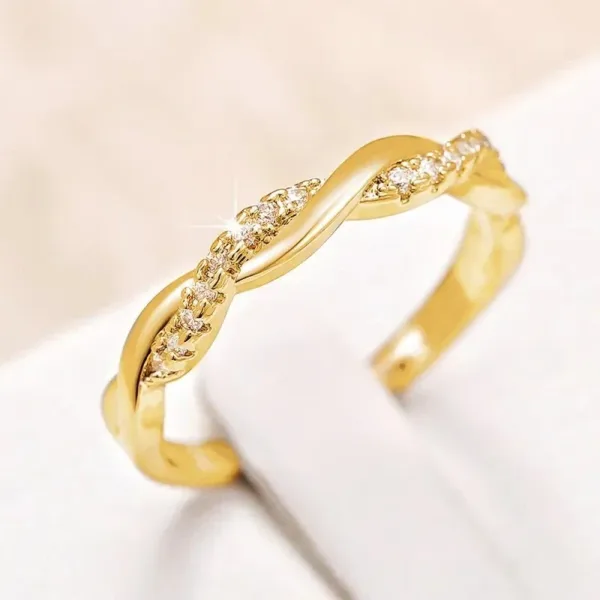 Brilliant Cubic Zirconia Wedding Band Ring - Image 16