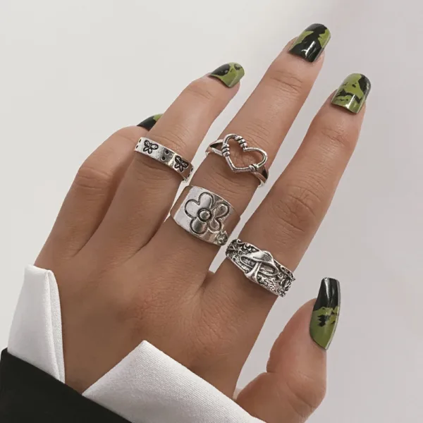 Skull Rings Set Vintage Gothic for Women - Image 9