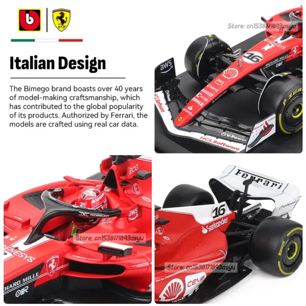 Bburago 1:18 Ferrari SF23 Leclerc Model Car - Image 5