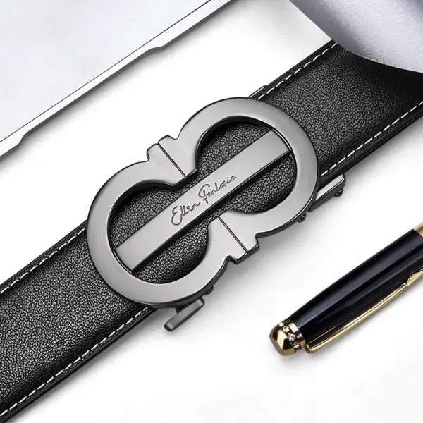 Men's Genuine Leather Automatic Buckle Belt - Image 2