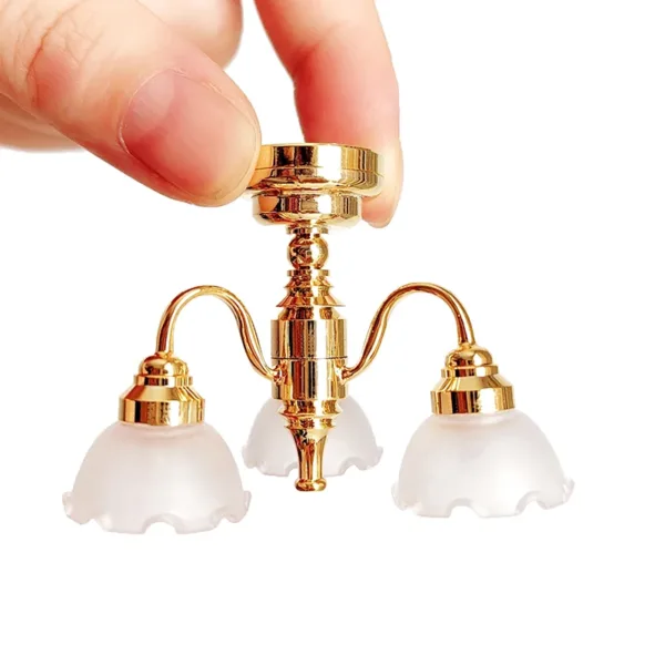 Miniature Golden Ceiling Lamp for Dollhouses - Image 5