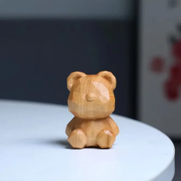 Cute Wooden Bear Figurine for Home Decor - Image 3