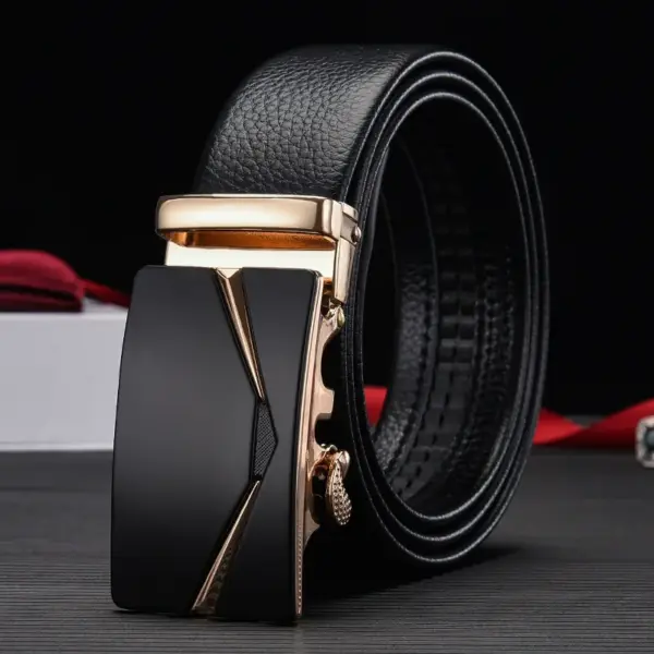 Men's Genuine Leather Automatic Ratchet Belt - Image 8