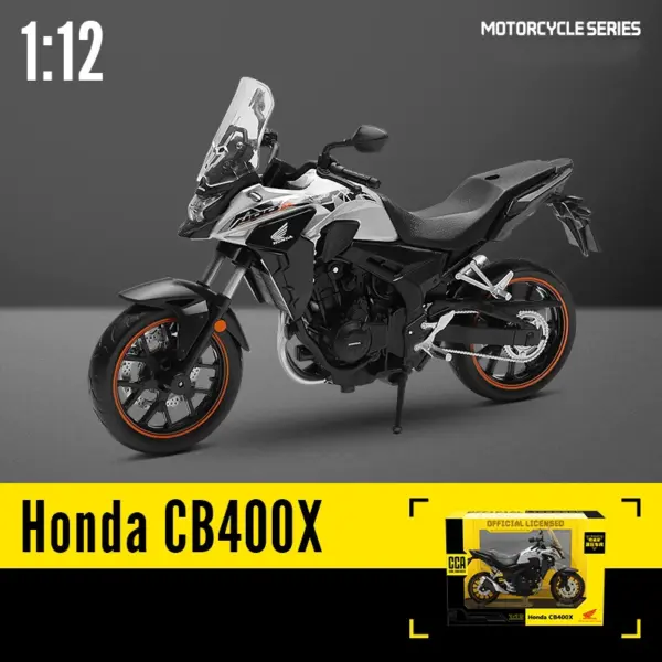 1:12 Scale Honda CB400X Diecast Motorcycle Model - Image 8