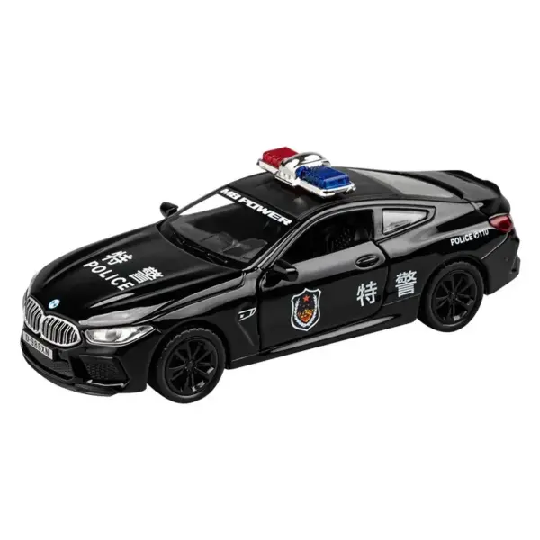 BMW M8 Simulation Alloy Police Car Model - Image 5