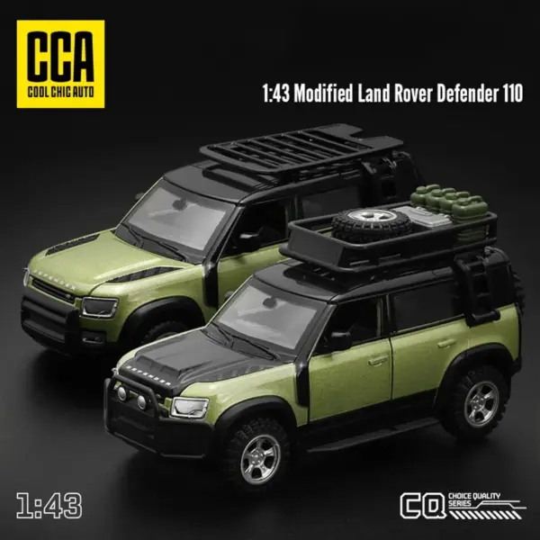 1:43 Diecast Land Rover Defender Model Green - Image 2