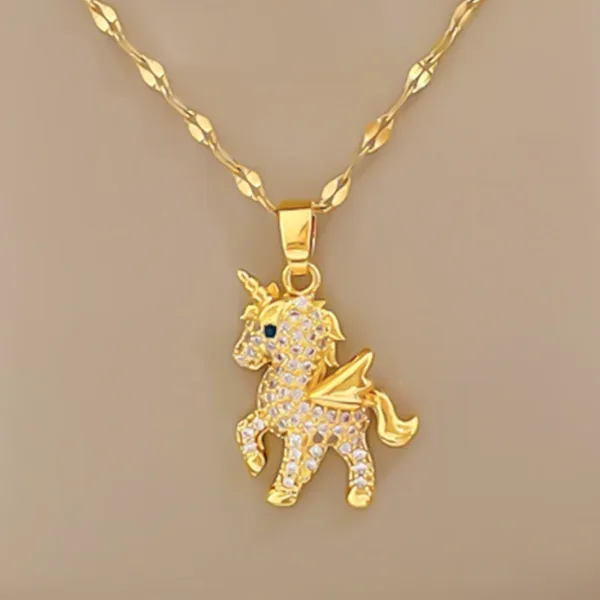 Cute Unicorn Pendant Necklace for Women