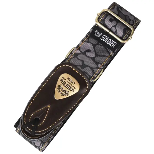 Adjustable Camouflage Guitar Strap with Leather Ends - Image 7