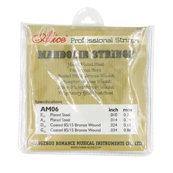 Alice AM06 Mandolin Strings Set Coated 4 Strings - Image 2