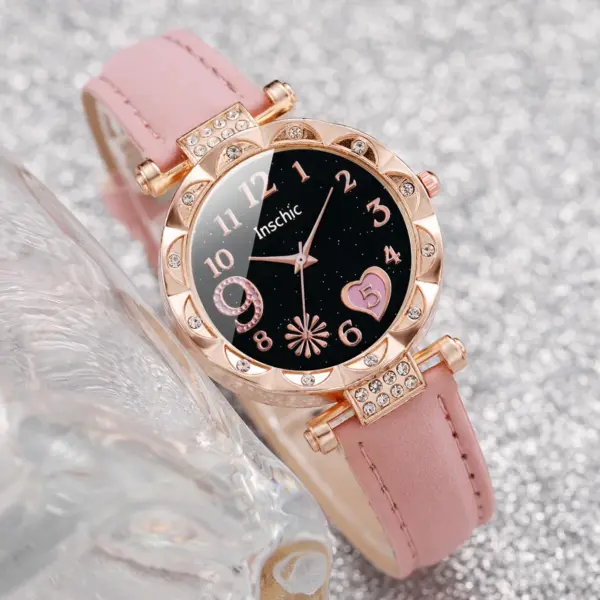 6PCS Heart Dial Women's Watch and Bracelets Set - Image 4