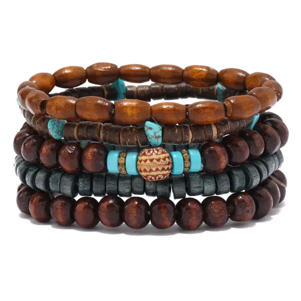 Wood Bead Cactus Charms Bracelet Set - Image 11