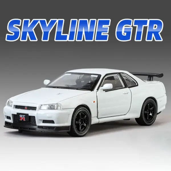 1:32 Nissan Skyline GTR R34 Alloy Model Car - Image 8