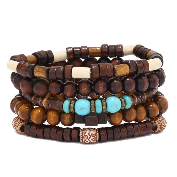 Wood Bead Cactus Charms Bracelet Set - Image 8