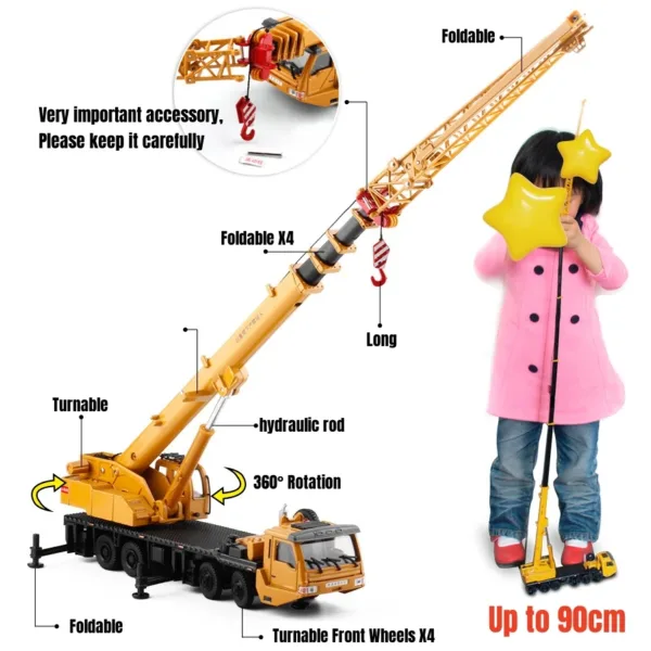 1/50 Scale Wheeled Truck Ladder Crane Toy - Image 2